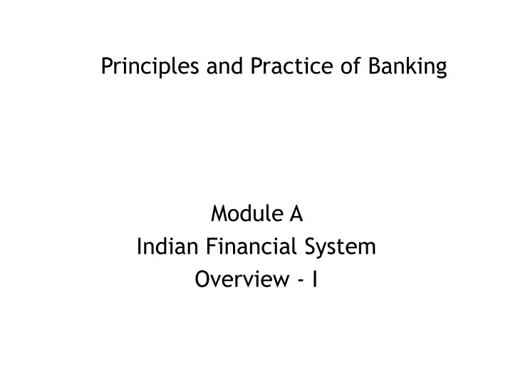 principles and practice of banking
