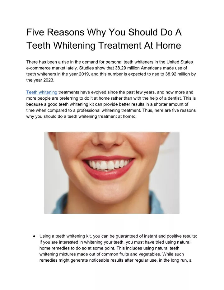 five reasons why you should do a teeth whitening