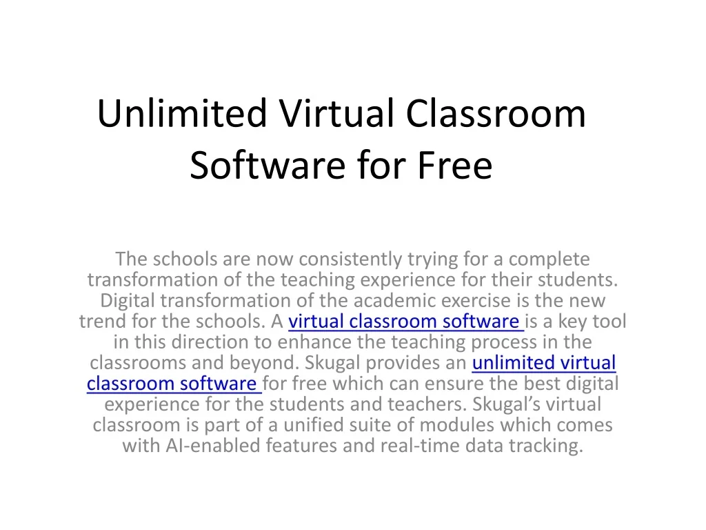 PPT - Unlimited Virtual Classroom Software for Free PowerPoint ...