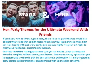 Hen Party Themes for the Ultimate Weekend With Friends