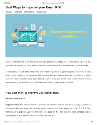 Best Ways To Improve Your Email ROI