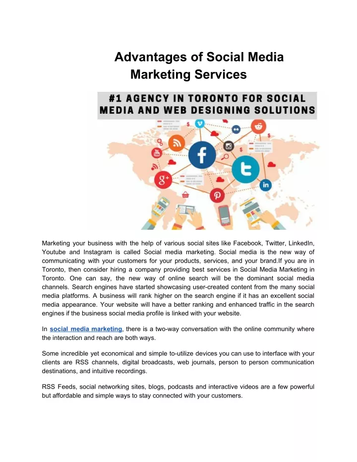 advantages of social media marketing services
