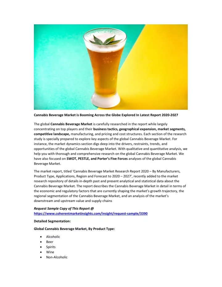 Ppt Cannabis Beverage Market 2020 How The Industry Will Witness