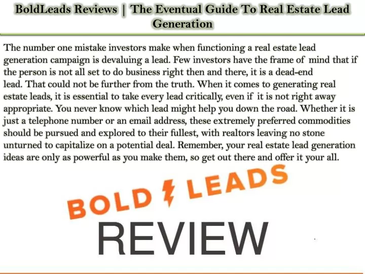 boldleads reviews the eventual guide to real