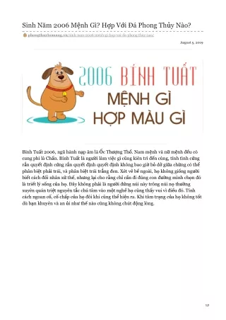 sinh n m 2006 m nh g h p v i phong th y n o