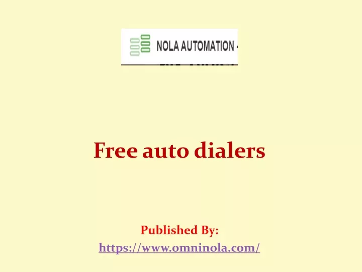 free auto dialers published by https www omninola com