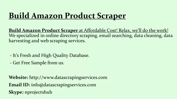 build amazon product scraper