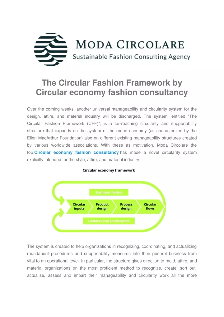 the circular fashion framework by circular