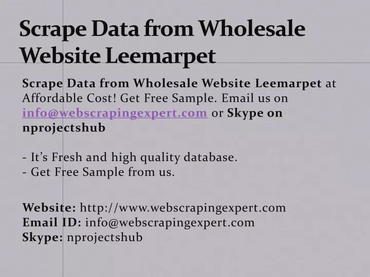 scrape data from wholesale website leemarpet