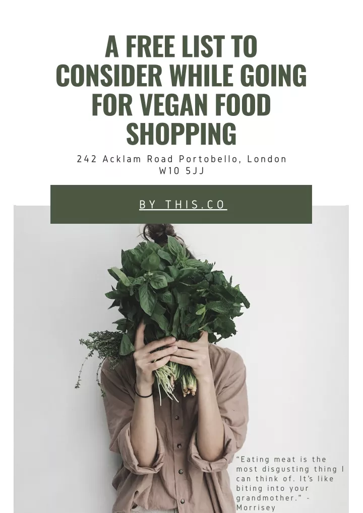 a free list to consider while going for vegan