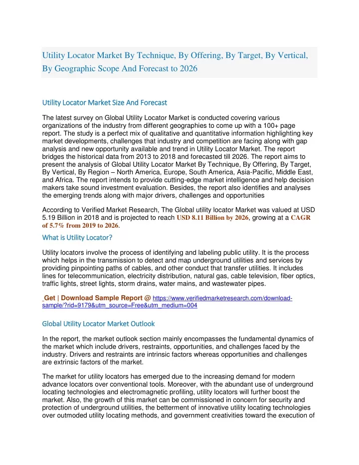 utility locator market by technique by offering