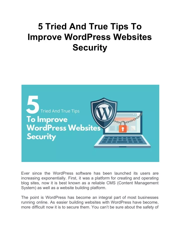5 tried and true tips to improve wordpress