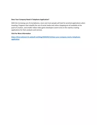 does your company need a telephone application