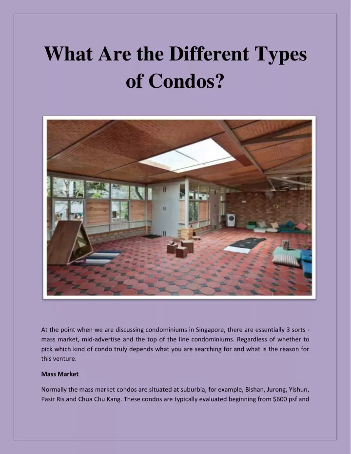 what are the different types of condos