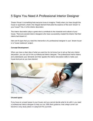 5 Signs You Need a Professional Interior Designer
