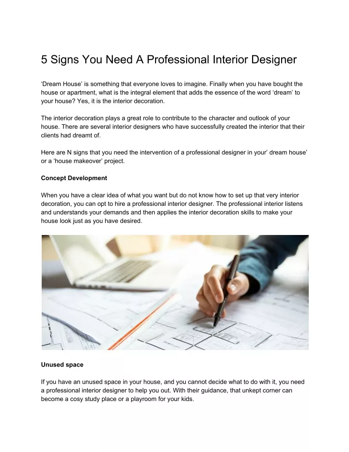 5 signs you need a professional interior designer