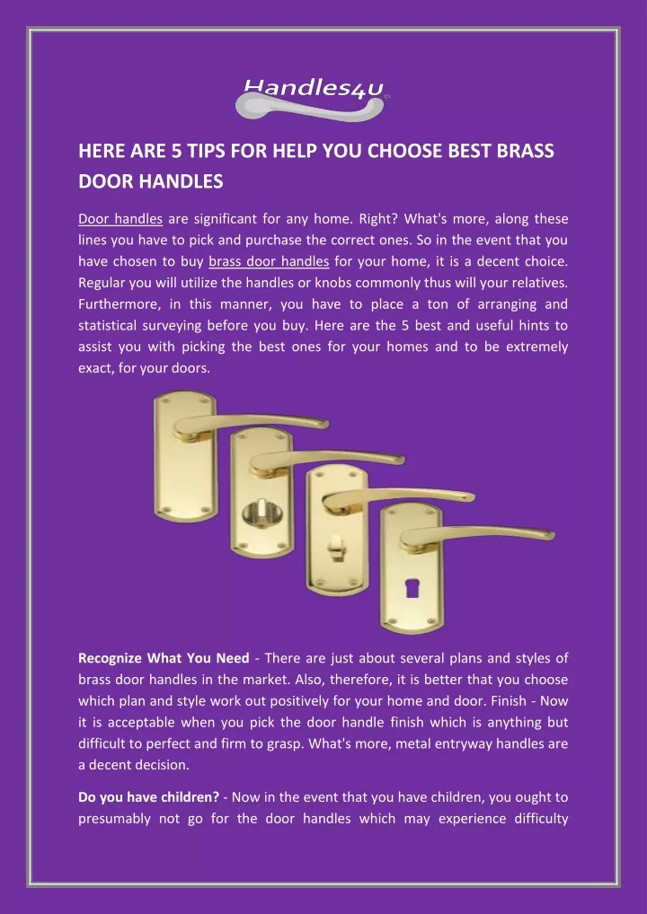 here are 5 tips for help you choose best brass