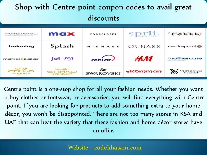 shop with centre point coupon codes to avail