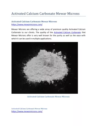 activated calcium carbonate mewar microns