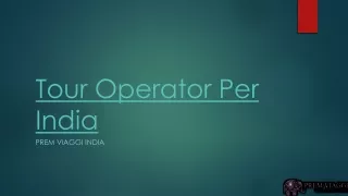 tour operator per india