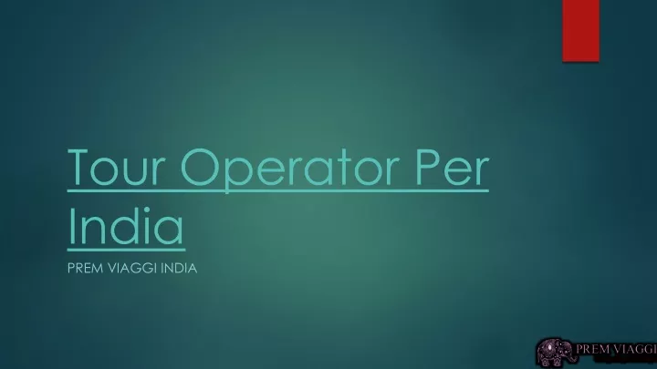 tour operator per india