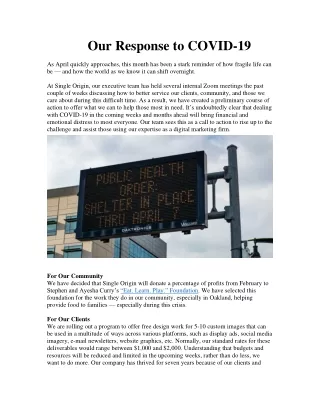 our response to covid 19