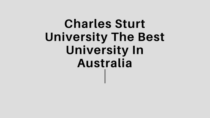 charles sturt university the best university