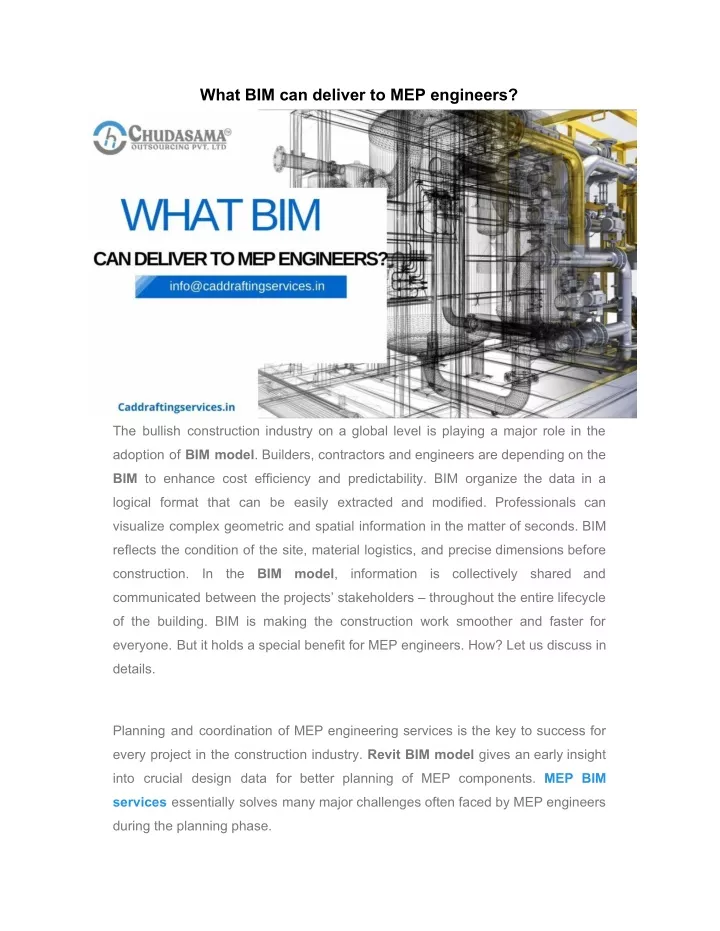 what bim can deliver to mep engineers