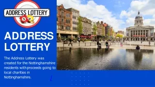 Address lottery charities small and local business in Nottingham UK