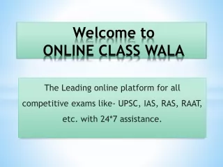 Online Class Wala- Best IAS, UPSC Online Classes