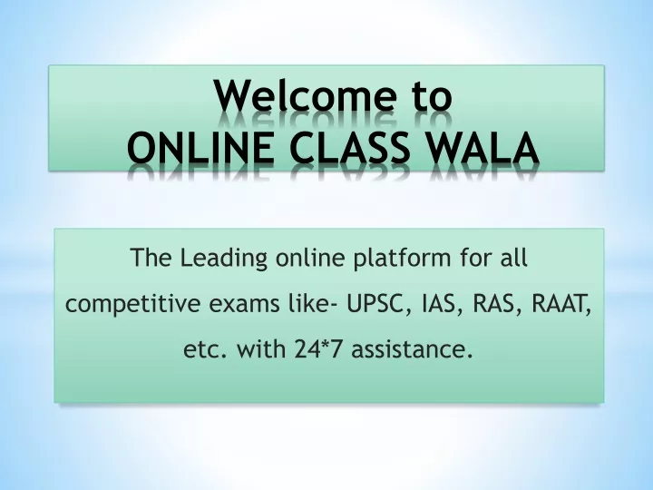 welcome to online class wala