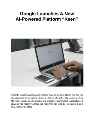 google launches a new ai powered platform keen