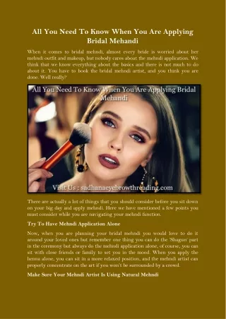 all you need to know when you are applying bridal