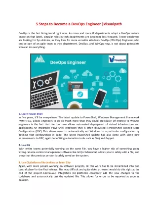 5 steps to become a devops engineer visualpath