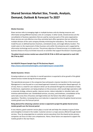 shared services market size trends analysis