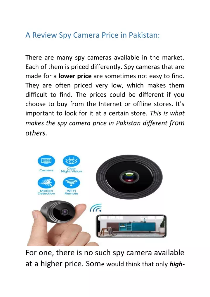a review spy camera price in pakistan
