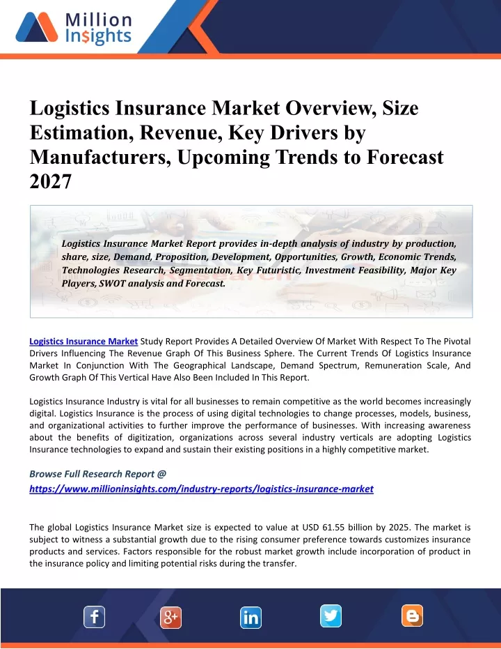 logistics insurance market overview size