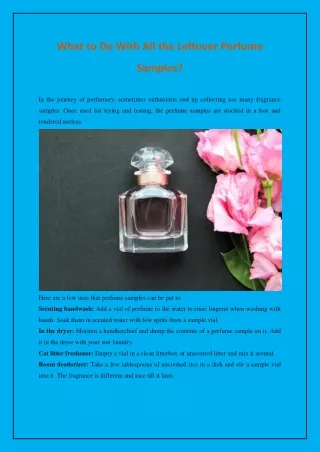 what to do with all the leftover perfume