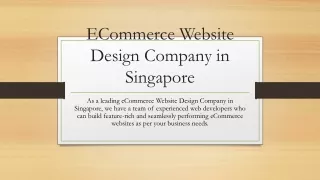 eCommerce Website Design Company in Singapore