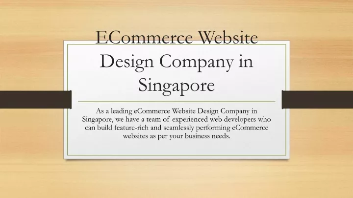 ecommerce website design company in singapore