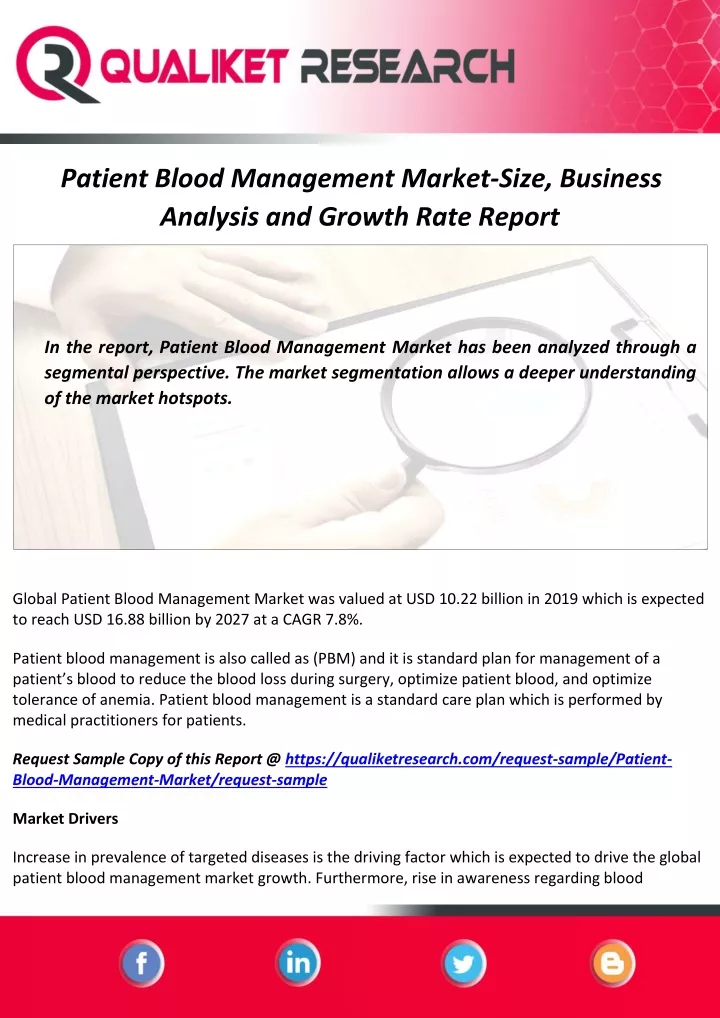 patient blood management market size business