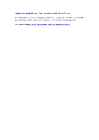 leading best seo california search engine