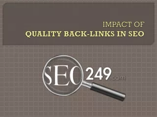 Impact of quality back-link in SEO by effective SEO service provider in Arizona