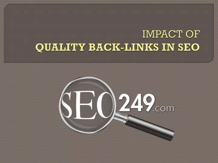 impact of quality back links in seo