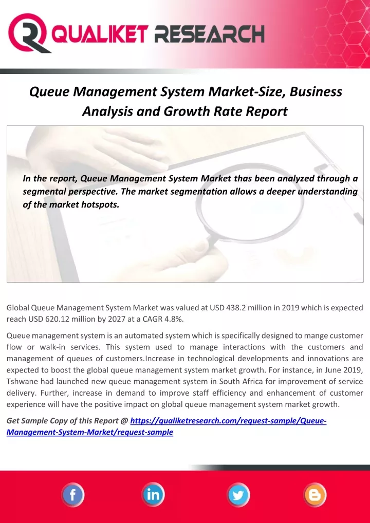 queue management system market size business