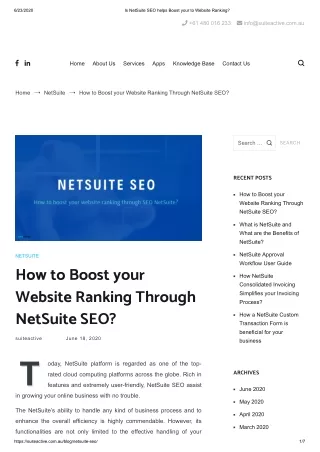 What is NetSuite SEO?