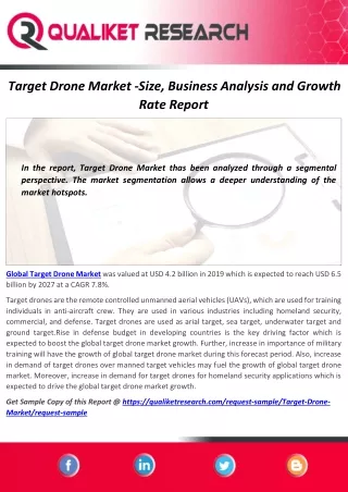 Global Target Drone Market Size, Share, Trend & Forecast 2020-2027