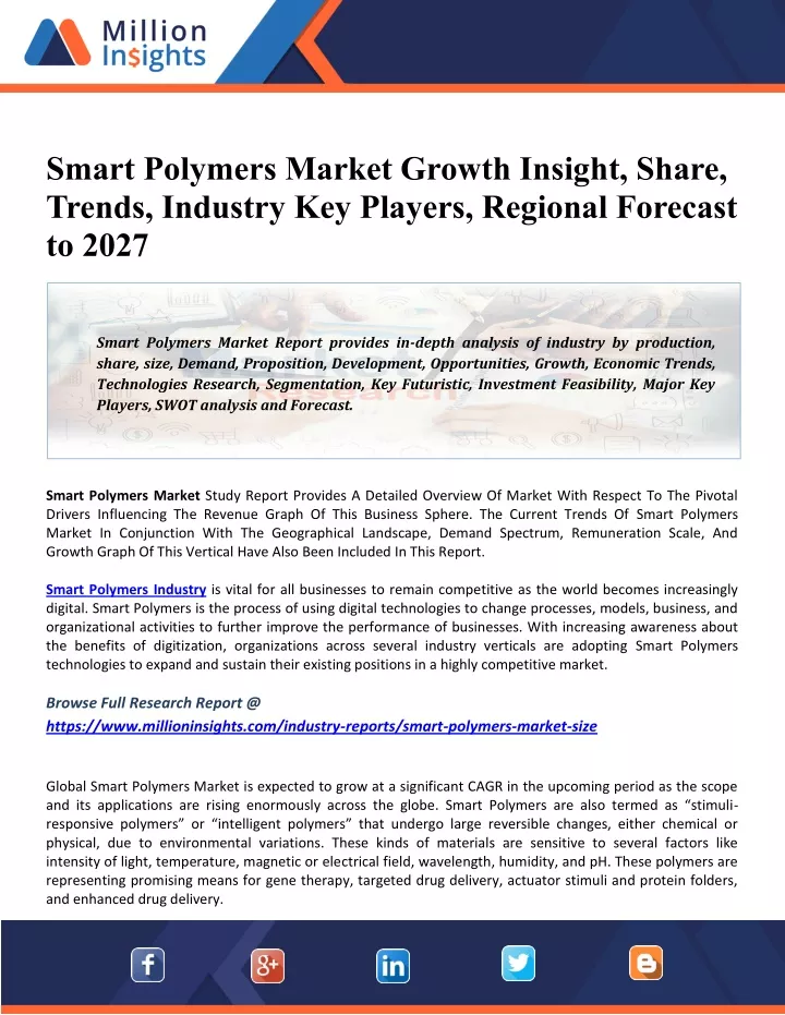smart polymers market growth insight share trends