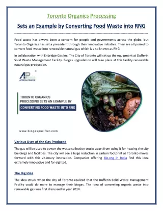 toronto organics processing