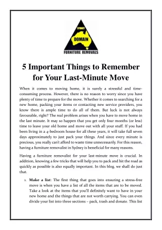 5 important things to remember for your last